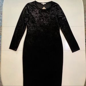 NWT MICHAEL KORS Black Velvet MIDI Dress size Large